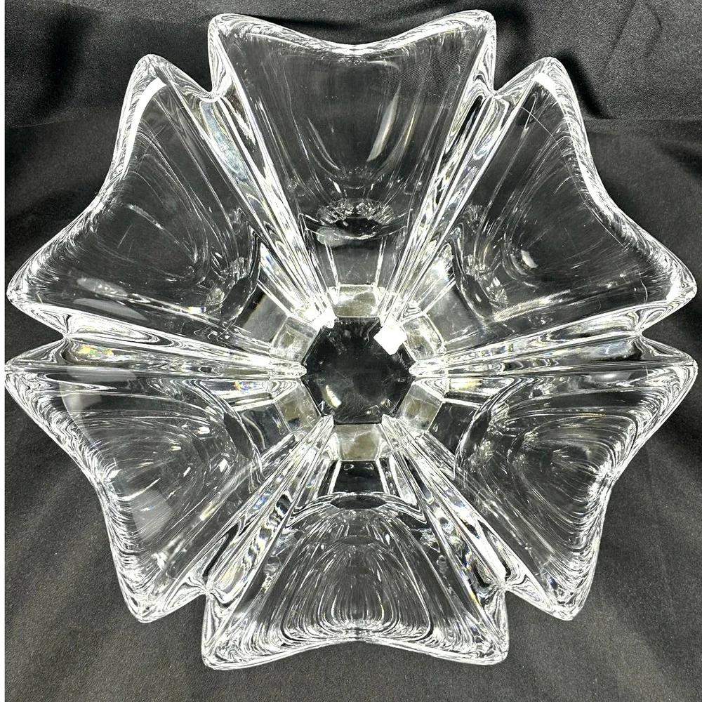 ORREFORS Sweden Crystal Orion Lars Hellsten Bowl Signed Vintage 1980's-10.25